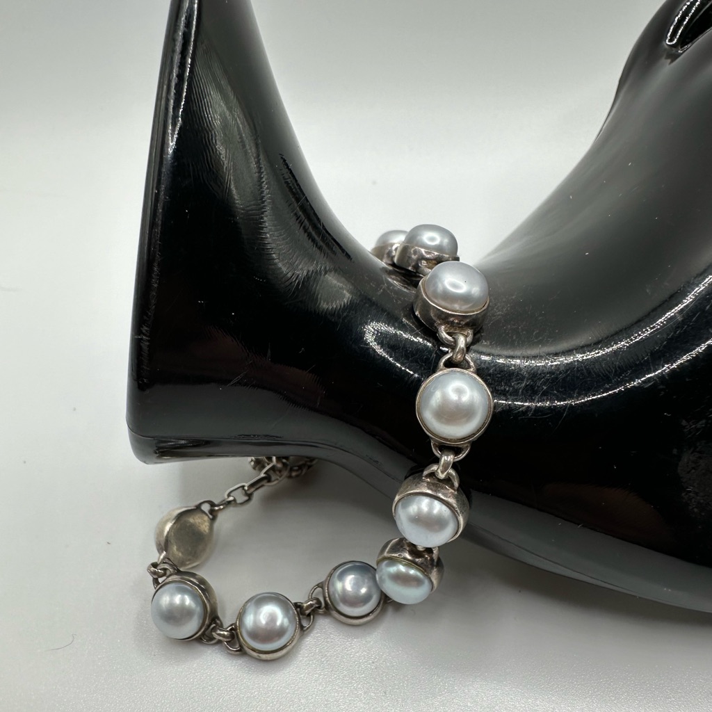 Janice Girardi Sterling Silver And Pearl Bracelet W Toggle Closure Jg 925